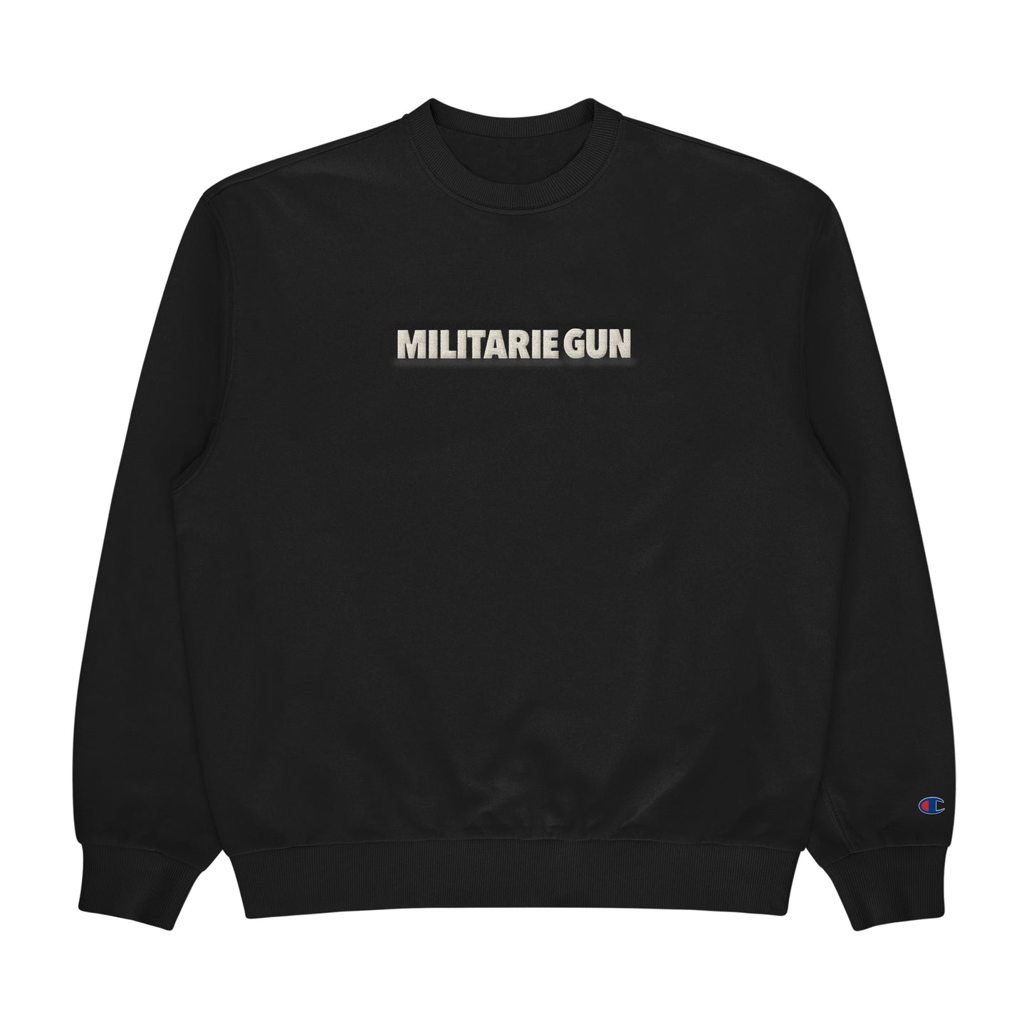 MG - BLACK EMBROIDERED CREWNECK